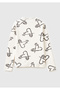 Girl's ecru crew neck long sleeve t-shirt with Printed logo label - 2