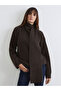 Brown shawl collar women's knit sweater