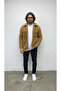 Men'S, Tan, Buttoned, Pocket Detail, Plush Sherpa, Fur Collar, Textured, Shirt, Jacket