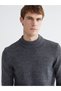 Half Fisherman Roba Collar Men's Knitwear Sweater for Style Enthusiasts from Uzg Store