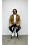 Men'S, Tan, Buttoned, Pocket Detail, Plush Sherpa, Fur Collar, Textured, Shirt, Jacket - 3