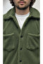 Men'S, Khaki, Buttoned, Pocket Detail, Plush Sherpa, Fur Collar, Textured, Shirt, Jacket - 4