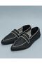 Women'S Black Textured Slip On Shoes - 3