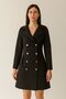 Double-Breasted Mini Length Dress with Metal Button Detail