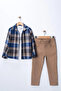 Luxury 3-Piece Set for Boys with Adjustable-Sleeve Shirt, Printed T-Shirt, and Pocketed Trousers - 6