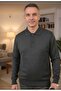 Wool Polo Neck Pocketless Thin Wool Knitwear Men's Sweater
