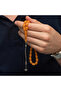 Silver Ball Kazaz Tassel Capsule Cut Crimped Amber Prayer Beads - 4