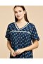 Printed Nightdress With V-Neck And Short Sleeves - 5