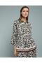 Patterned Shirt With Classic Collar And 3/4 Sleeves
