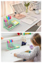 Desktop Metal Pen Holder Set 3-Piece Combo 1 Pack Mesh Perforated Pastel Colored Pen Holder Paper Holder Cube - 3