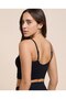 Women'S Black Ribbed Padded Sports Bra - 3
