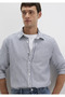 Striped Navy Blue Shirt Slim Fit / Slim Fit 0211692-90911 - 5