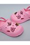 Girl'S Pink Charm Detail Slingback Clogs - 5