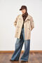 Short Oversized Trench Coat Sand Beige - 2