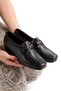 Plus-Artı014-129-0103 Genuine Leather Casual Women's Genuine Leather Roc Orthopedic Black Shoes - 4