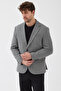 Sarino Men's Black-Grey Cotton Blend Stretch Houndstooth Patterned Slim Fit Sports Blazer Jacket - 5