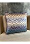 Imported Silk Velvet Chevron Pattern Throw Pillow Cover 43X43Cm (Double Sided Pattern) - 2