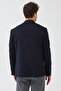 Lorix Men's Dark Navy Blue Stretchy Polyviscose Fabric Fully Lined Slimfit Mono Collar Sports Blazer Jacket - 8