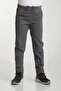 Children's Ribbed Waistband Fully Elastic Canvas Fabric Casual and School Pants Smoked - 3
