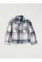 Two Mt Shop Quality Lcw Kids Lilac Plaid Loose & Baggy Girls' Shirt