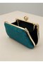 Green Gold Metal Chain Handle and Pearl Detailed Luxury Wavy Velvet Women Evening Dress Bag Wedding Graduation - 4
