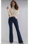 Dark Navy Spanish High Waist Colorfast Blue Snow Wash Jeans Shaping / Sculpting Jean - 4