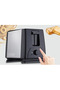 2 Slot Stainless Steel Pop up Bread Toaster Kitchen Machine for Breakfast - 2