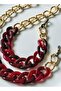 Eyeglass Chain – Red Acrylic & Gold Aluminum Chain for Thick-Handled Glasses - 3