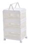 Rolling Foldable Storage Box 3-Layer – Stackable Ventilated Organizer with Lid White - 6