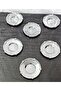 METAL 6-Piece Tea Saucer & Cast Rose-Framed Silver-Silver 5.5 cm Inner Glass Diameter - 12 cm Overall Diameter - 3