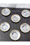 METAL 6-Piece Tea Plate & Cast Rose-Framed Silver-Gold 5.5 cm Inner Cup Diameter - 12 cm Overall Diameter - 6