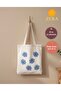 Bag Modern Punch Embroidery Embroidered Raw Linen Tote Bag - 2