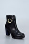 Bln St540 High Heeled Ankle Boots with Ring Buckle Detail - 3