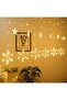 New Year Led Curtain Light 3 Meters Snowflake & Star Pattern Animated Daylight 3000K Ip44 Outdoor - 2