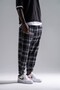 Plaid Baggy Trousers with Elastic Waist - 3
