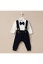 Newborn Baby Boy Cotton Salopet Set Mevlüt Special Day 2-Piece Bow Tie Bodysuit Suspender Pants Set - 6