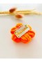 3-Piece Pink, Orange, White Color Knitted Daisy Flower Patterned Clip-On, Hairless, Newborn Baby Hairpin - 4