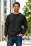 Men's İçi Ş Fleece-Lined Crew Neck Cotton Sweatshirt 0319 Black