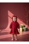Baby Girl Cotton Hooded Pompom Detailed Flared Dress - 4