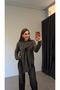Viral Scarf Detailed Knitwear Sweater Gray - 2