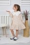 Girl's Self-Patterned Dress with Lace Detail on the Collar - 3