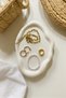 Oval White Concrete Presentation Tray – Handmade Jewelry Plate & Candle Holder with Varnish