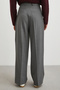 High Waist Pleated Palazzo Pants Gray - 6