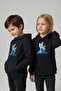 Black Wolf Embroidered Hooded Children's Sweatshirt - Unisex - 5