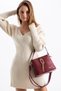 Sanmorris Gold Detailed 3-Compartment Shoulder and Crossbody Women's Bag - 4