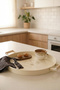 Round Metal Serving Tray with Wooden Handles 37 Cm,'Cream' - 2
