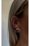 Gold Nazar Beaded Crescent Earrings - 3