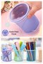 Desktop Metal Cylinder Pen Holder 1 Piece Mesh Perforated Pastel Color Pen Holder Paper Holder Organizer B - 3