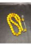 Special Round Sphere Cut Yellow Color Powder Amber Prayer Beads - 3