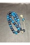 Special Round Sphere Cut Blue Black Color Powder Amber Prayer Beads - 3